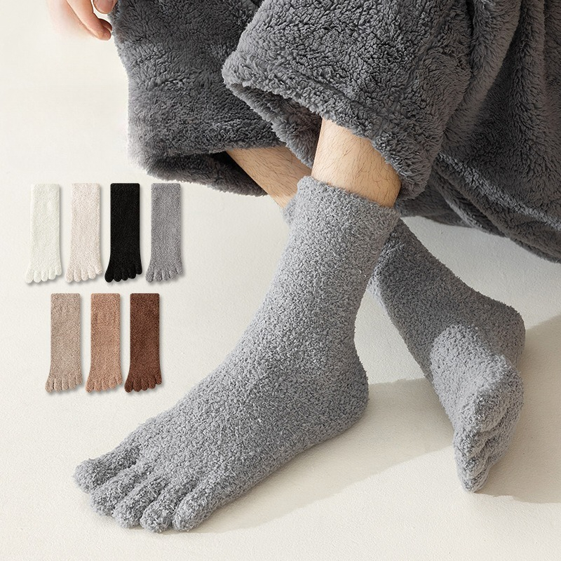 Thermal Sock Winter - 1 Pairs Men's Thermal Toe Socks